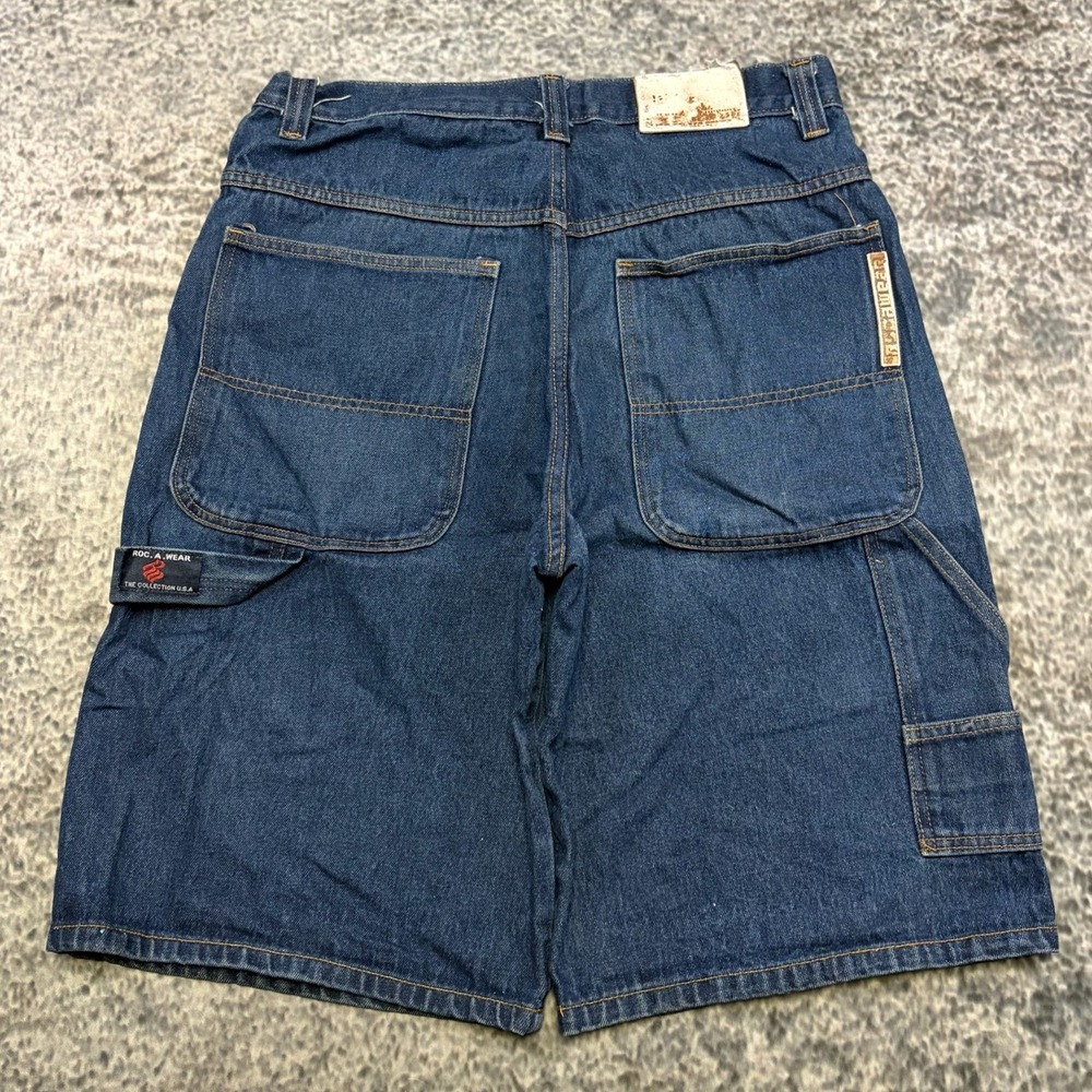 VTG Rocawear Carpenter Jorts Size 34 Blue Baggy Hip-Hop Skater Y2K Denim Shorts